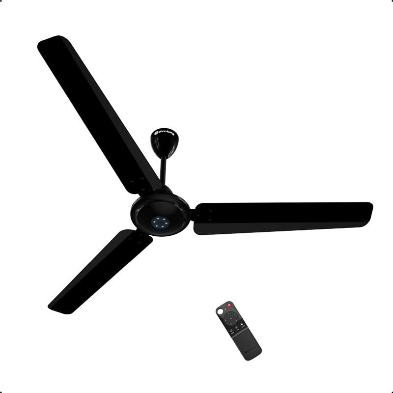 atomberg Ikano 1400mm BLDC Ceiling Fan with Remote | BEE 5 star | High Air Delivery | LED Speed Indicator | Low Noise | Timeless Design with Power Saving | 3 Year Warranty | Gloss Black - Image 1