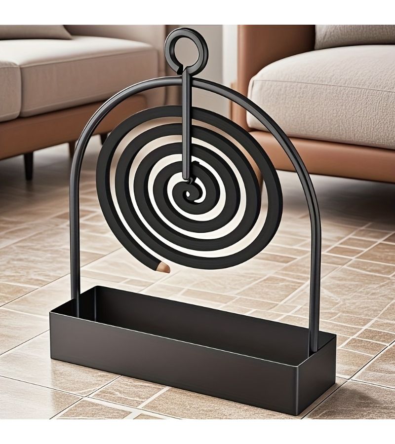 Black Metal Incense Holder For Mosquito Coils And Sandalwood Hanging Decor - Image 1