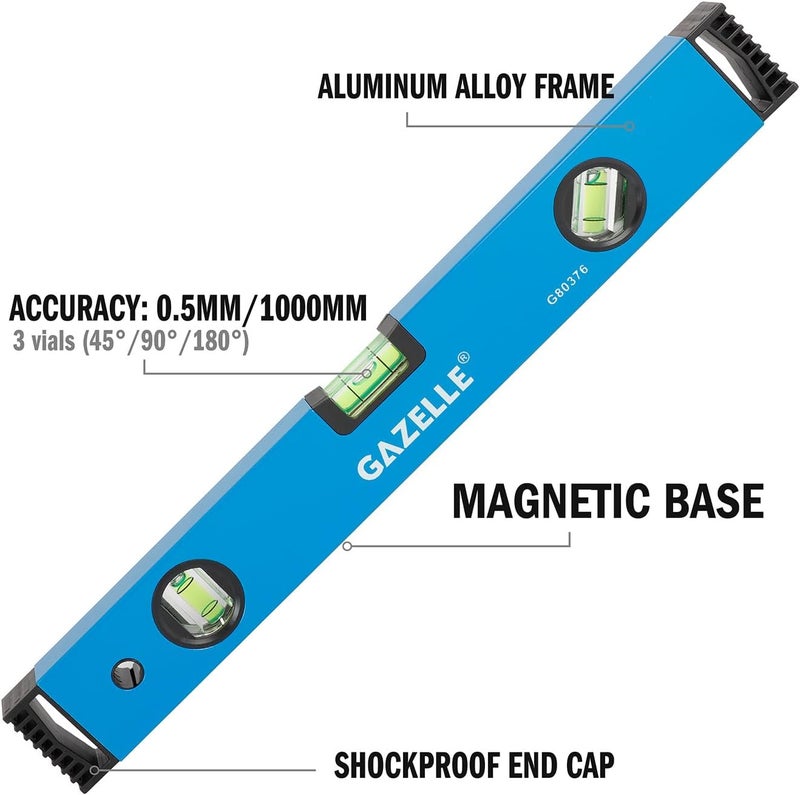 Gazelle Gazelle 16 In. Aluminium Magnetic Box Level - Image 3