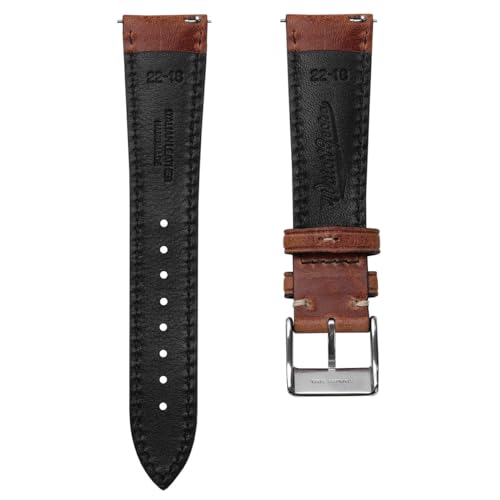 WatchGecko Vintage Highley Certified Genuine Italian Leather Replacement Watch Strap. Stylish and Durable Mens Wristwatch Strap. Padded for Comfort. Easy to fit. Reddish Brown, 20 mm - Image 4