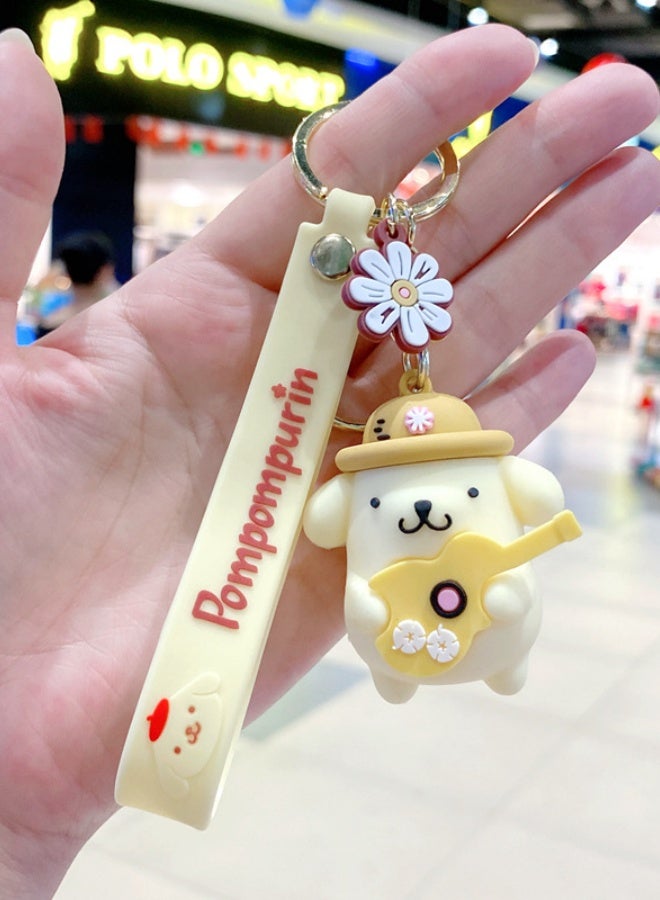 B140 Piano pudding dog cartoon keychain accessory * 1 piece