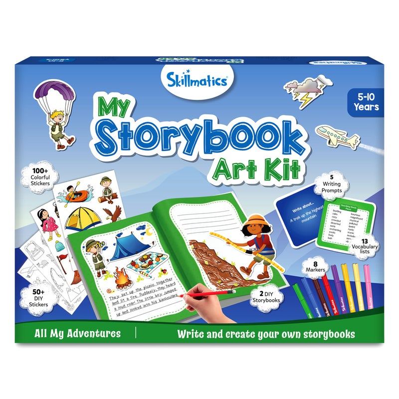 Skillmatics Storybook Art Kit - Create Adventure Stories, DIY Craft & Writing Kit with 300+ Stickers, Scrapbooking & Journal Activity, Easter Gifts for Kids Ages 5, 6, 7, 8, 9, 10 - Image 1