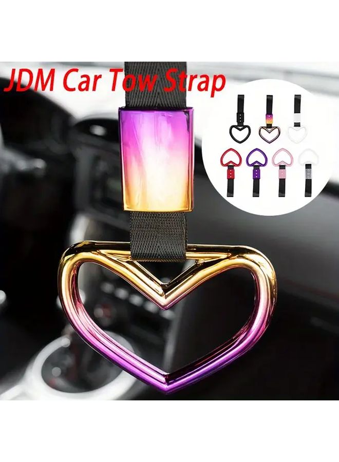 Noctilucent JDM Racing Heart Handle Ring Heavy Duty Strap For Cars Trucks SUVs Interior Decoration - Image 1