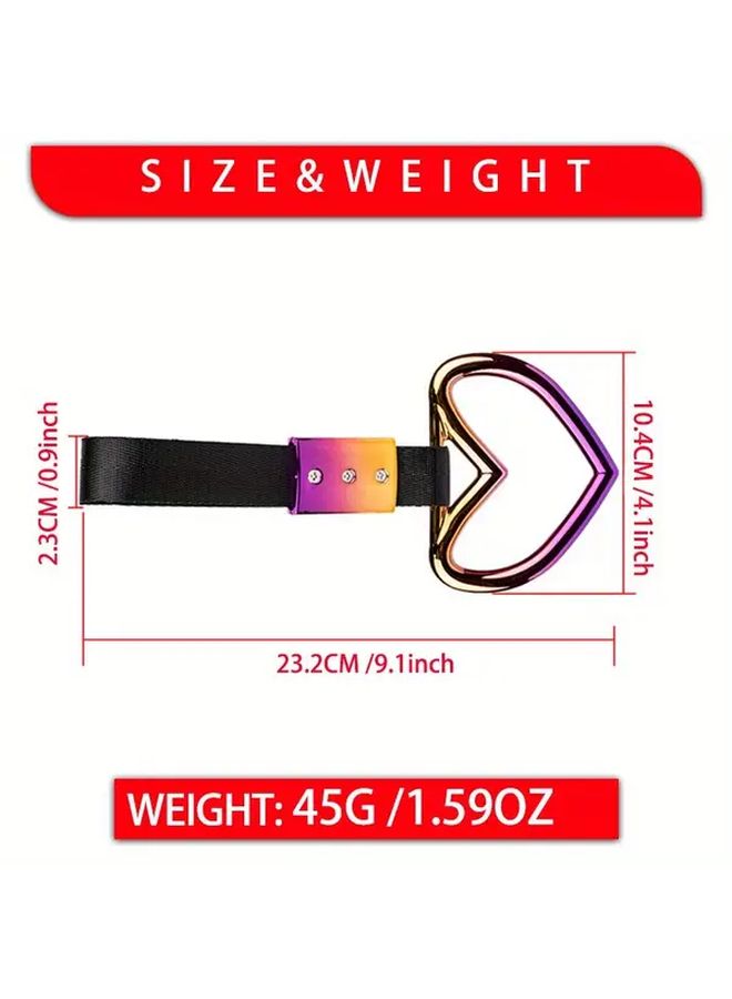 Noctilucent JDM Racing Heart Handle Ring Heavy Duty Strap For Cars Trucks SUVs Interior Decoration - Image 2