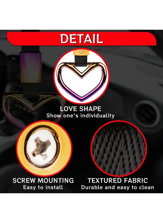 Noctilucent JDM Racing Heart Handle Ring Heavy Duty Strap For Cars Trucks SUVs Interior Decoration - Image 5
