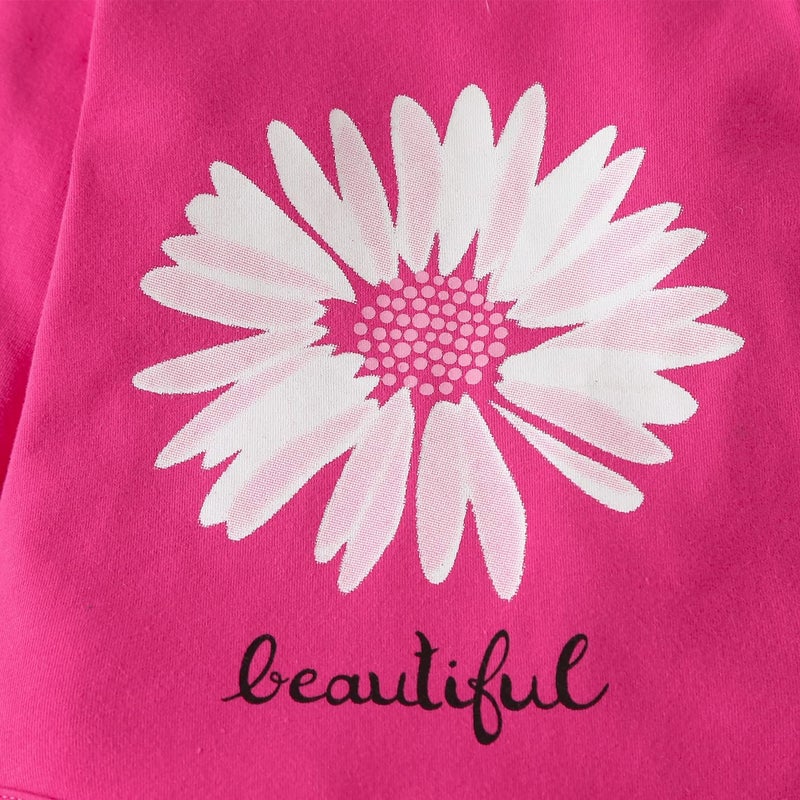 Fullfamous Newborn Baby Girl Clothes Gifts Outfits,Fall Winter Long Sleeve Romper and Pant Set Raspberry Sunflower 0-3 months - Image 5