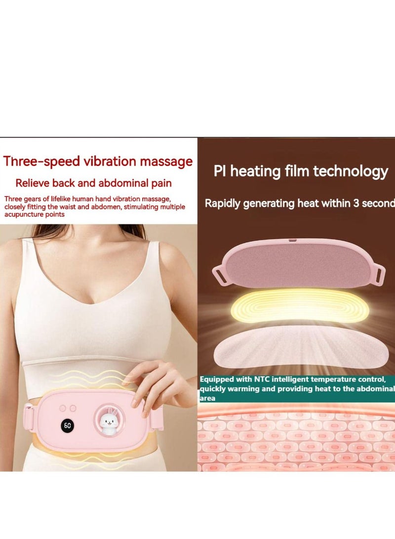 Y&D Portable Heating Pads for Cramps Menstrual, Cordless Period Cramp Pad, Electric Back Waist Pain Relief, Wireless Massage Heat Pad Women and Girls Fast Belly Wrap Belt(Pink)  - Image 2
