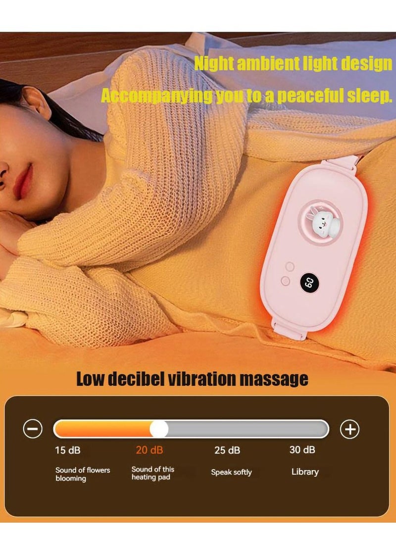 Y&D Portable Heating Pads for Cramps Menstrual, Cordless Period Cramp Pad, Electric Back Waist Pain Relief, Wireless Massage Heat Pad Women and Girls Fast Belly Wrap Belt(Pink)  - Image 4