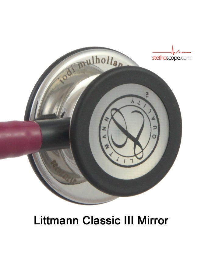 ثري أم ليتمان سماعة طبية ليتمن كلاسيك 3 بلون كحلي مع لمسة مرآة موديل 5863 - Image 4