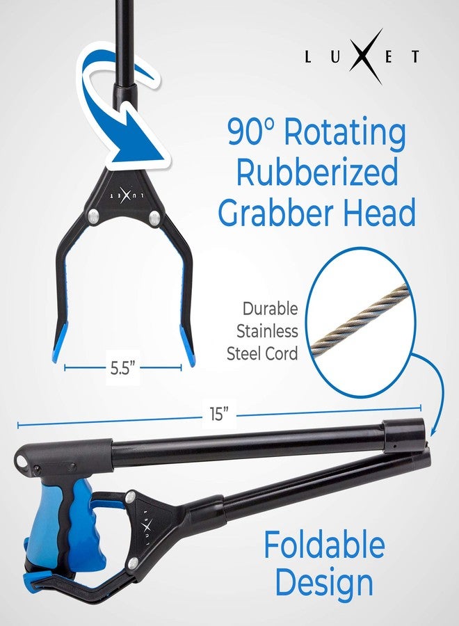 Luxet Grabber Reacher Tool, [Updated Version] Long 32” Steel Foldable Pick Up Stick with Strong Grip Magnetic Tip for Store Shelves, Lightweight Trash Picker Claw Reacher Grabber Tool for Elderly - by Luxet - Image 2