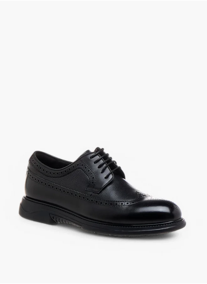 لو كونفورت Textured Lace-Up Derby Shoes
