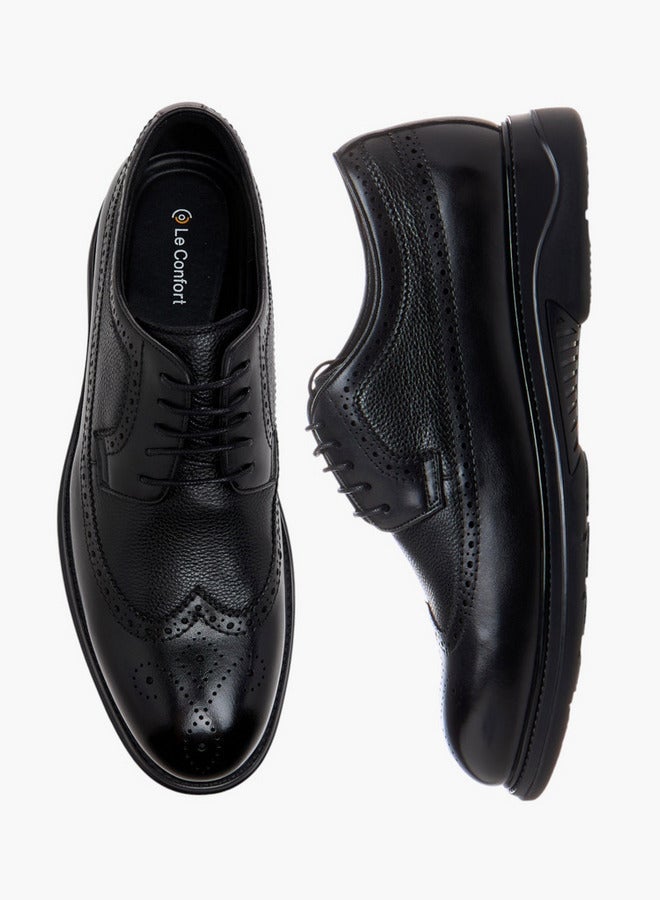 Le Confort Textured Lace-Up Derby Shoes - Image 2