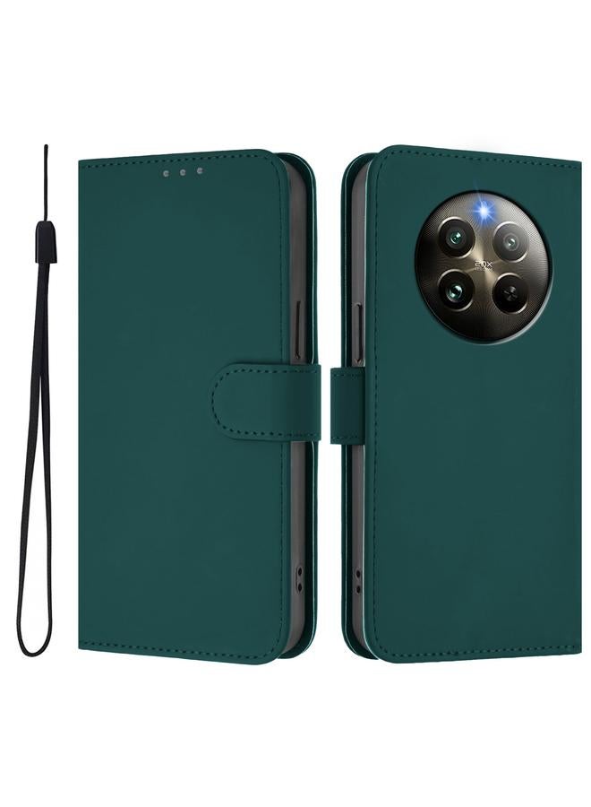 اس-توب جراب لهاتف Realme 12+ 5G Global Skin Feel جراب هاتف من الجلد بلون سادة مع حبل - Image 2
