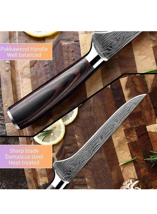 أوساويك سكين الطهي 6 إنش وسكاكين الفيليه فولاذ عالي الكربون ومعامل باكاوود للحوم والأسماك والدواجن وطباخ الدجاج سكين المطبخ (6 بوصة سكين الرش) - Image 3