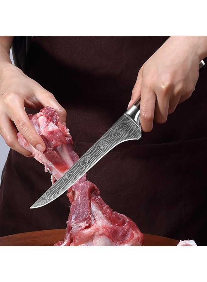 أوساويك سكين الطهي 6 إنش وسكاكين الفيليه فولاذ عالي الكربون ومعامل باكاوود للحوم والأسماك والدواجن وطباخ الدجاج سكين المطبخ (6 بوصة سكين الرش) - Image 5