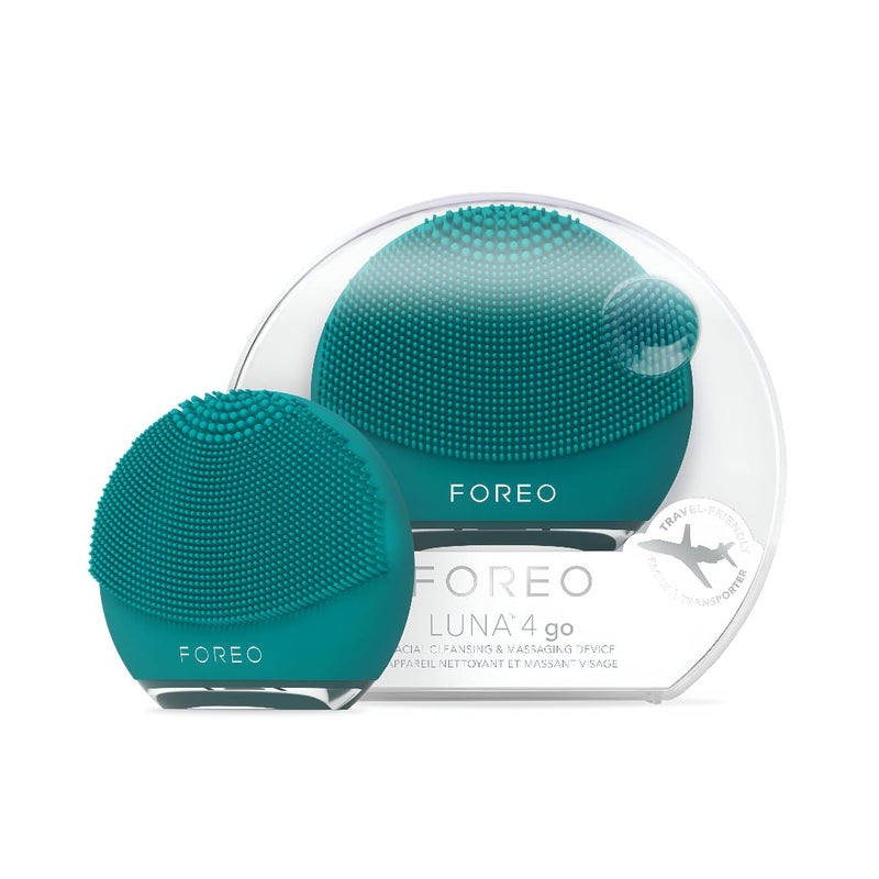 FOREO Luna 4 go Face Cleansing Brush & Firming Massager - Premium Face Care - Enhances Absorption - Simple Skin Care Tools - for All Skin Types- Evergreen - Image 1