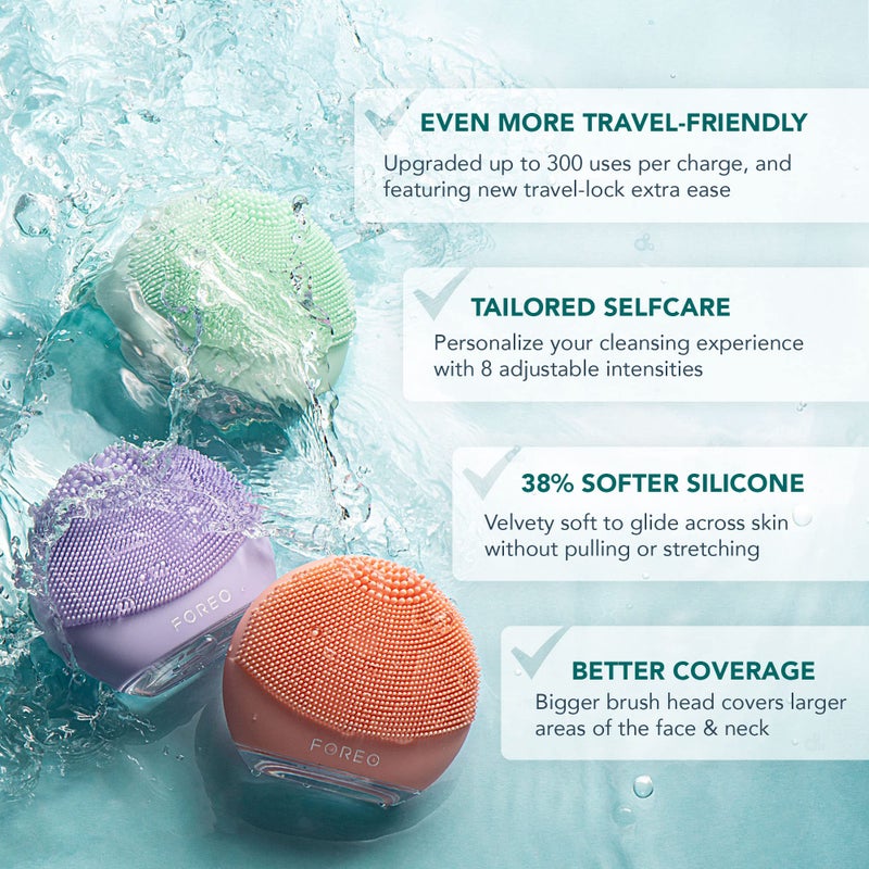 FOREO Luna 4 go Face Cleansing Brush & Firming Massager - Premium Face Care - Enhances Absorption - Simple Skin Care Tools - for All Skin Types- Evergreen - Image 5