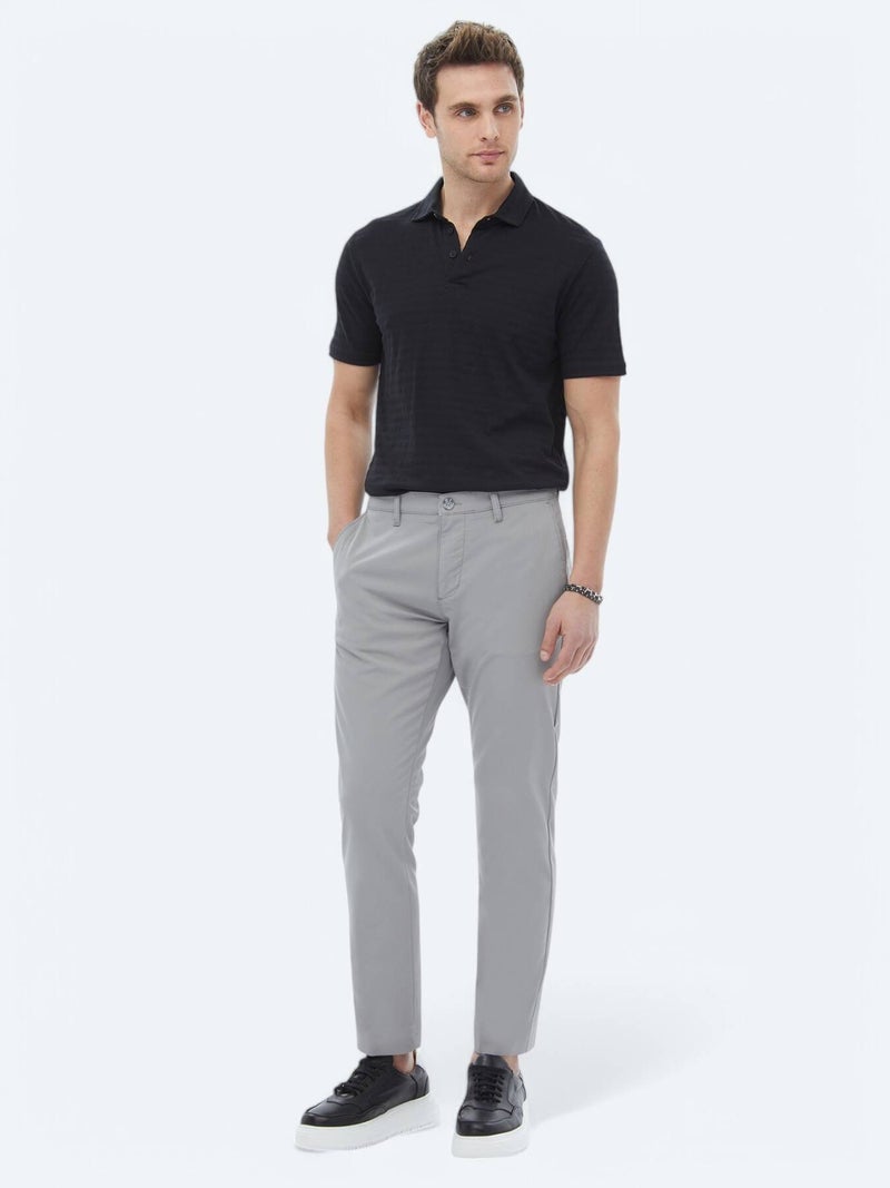Kip Grey Weaving Slim Fit Casual Trousers - Image 2