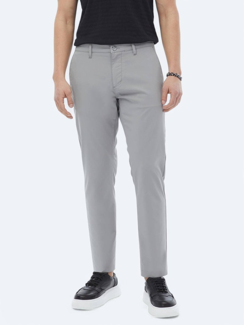 Kip Grey Weaving Slim Fit Casual Trousers - Image 3