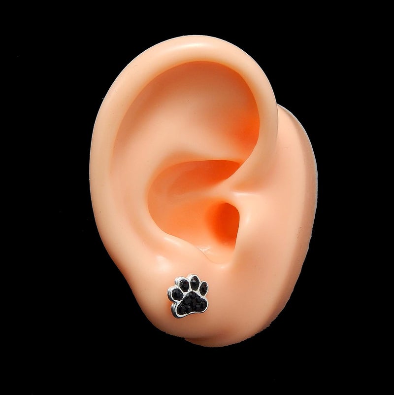 ICYROSE 925 Sterling Silver Paw Print Stud Earrings (Choose Your Style) (Nickel Free) - Image 2