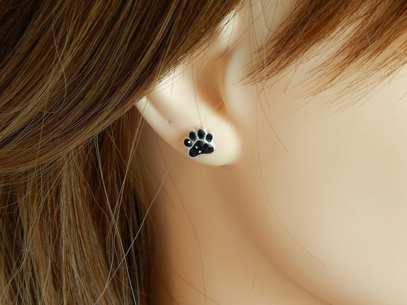 ICYROSE 925 Sterling Silver Paw Print Stud Earrings (Choose Your Style) (Nickel Free) - Image 3