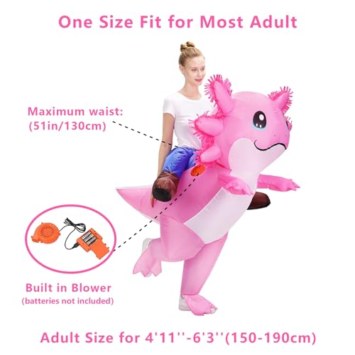 Stegosaurus Axolotl Costume Inflatable Costume for Adult Halloween Costumes Air Blow up Costumes Funny Ride on Axolotl Costume for Cosplay Party - Image 4