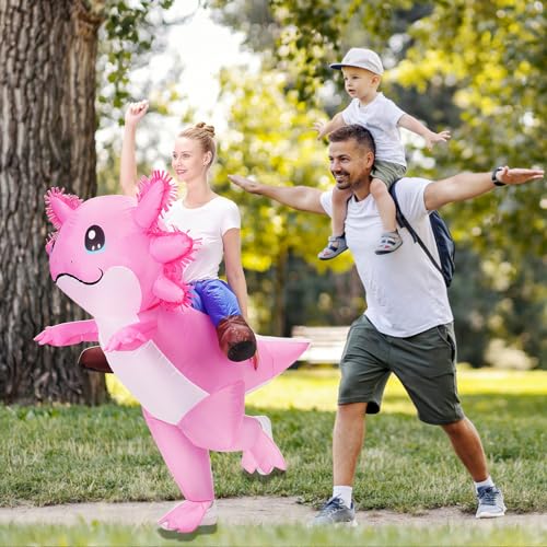Stegosaurus Axolotl Costume Inflatable Costume for Adult Halloween Costumes Air Blow up Costumes Funny Ride on Axolotl Costume for Cosplay Party - Image 5