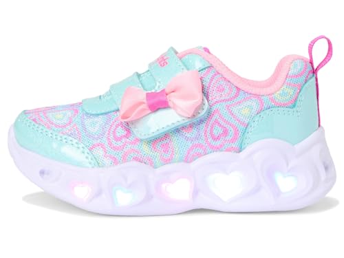 SKECHERS حذاء سنيكرز سكيتشرز للبنات هارت لايتس - بوغي لاند، نعناع/متعدد الألوان، 5 أطفال - Image 4