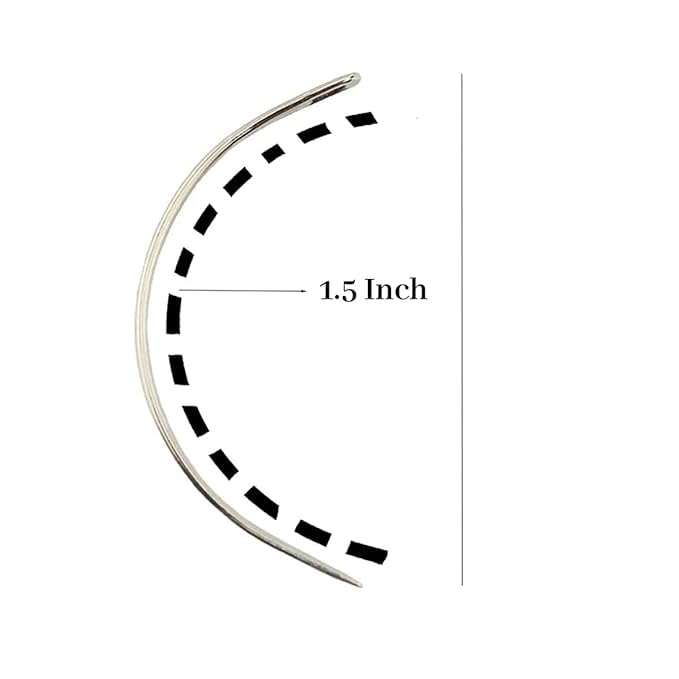 Tia Crafts Curved Sewing Needle Set – Big Eye Needle for Thick Thread, Beading, Embroidery, Ari Work, Punch Needle, Garland Making & Book Binding | Heavy Duty Hand Stitching Needles Pack of 6 - Image 3