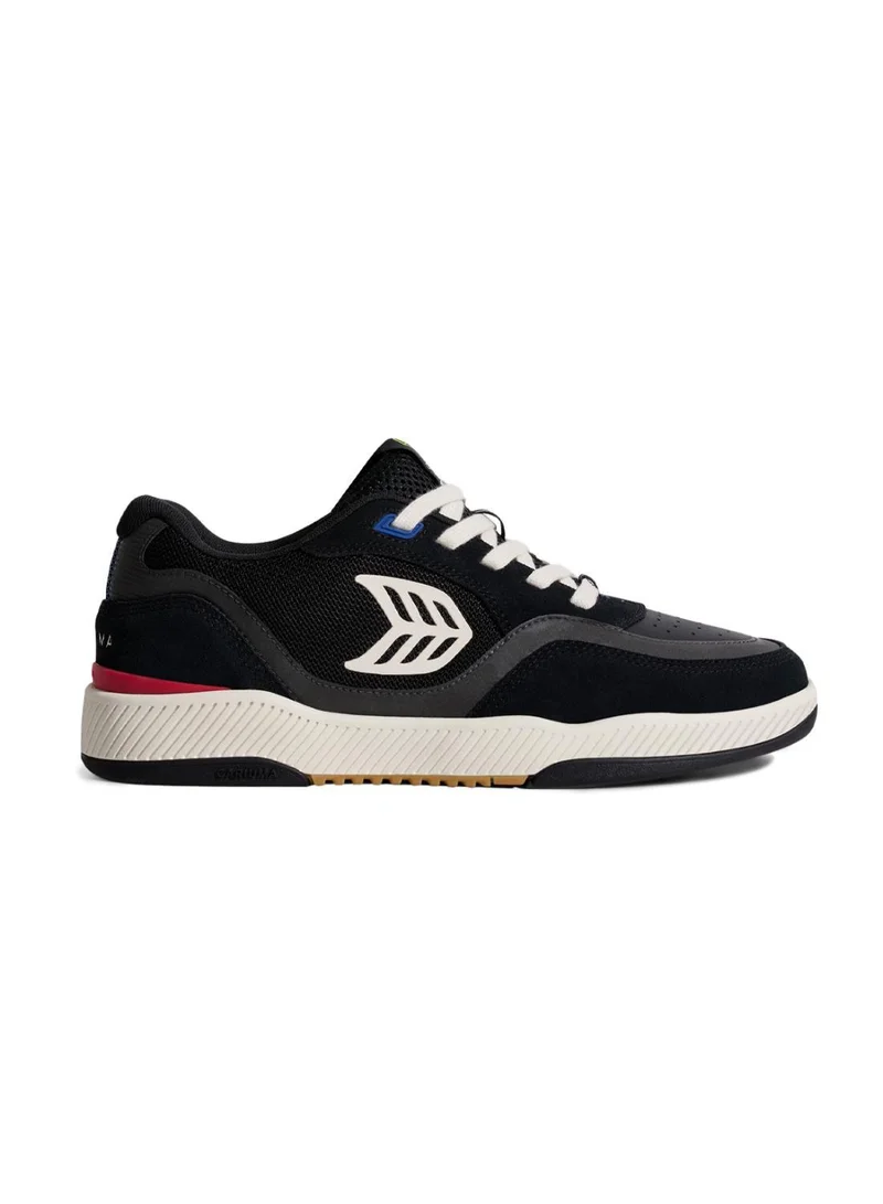 كاريوما UBA PRO Black Suede and Mesh Ivory Logo Red