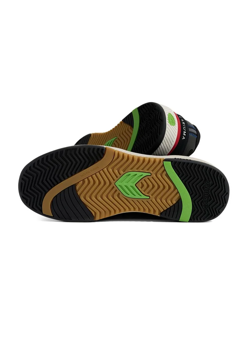 كاريوما UBA PRO Black Suede and Mesh Ivory Logo Red