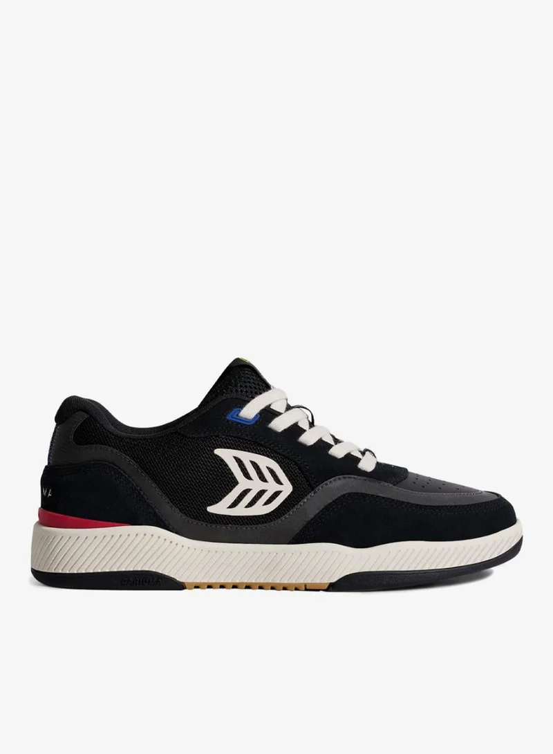 كاريوما UBA PRO Black Suede and Mesh Ivory Logo Red