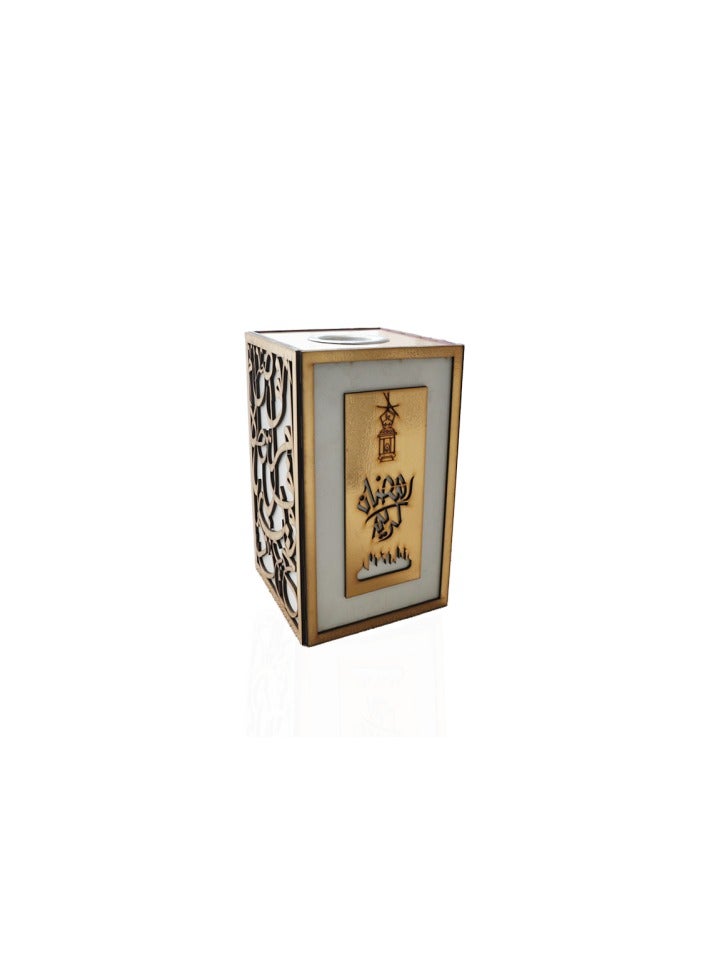 ويفي مبخرة شكل خط عربي رمضان كريم لون ابيض 13*13*20 سم