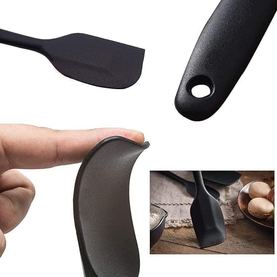 VAKTAVYA VAKTAVYA 11Pcs NonStick Silicone Spatula Set for Kitchen with Wooden Handle Cookware Utensil Tong Whisk Ladle Basting Brush Slotted Turner Spoon Pasta Server  - Image 3