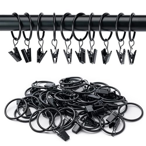 BOOMIBOO 36 Pack Curtain Rings with Clips, Drapery Clips with Rings, Hangers Drapes Rings, Drapery Rings 1.26 inch, Fits up to 1 inch Diameter Curtain Rod, for Hanging Drapes Bows Hat and So On - Image 3