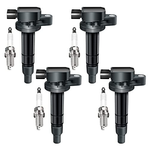 MAS Set of 4 Ignition Coil Pack & Iridium Spark plugs Compatible with Scion XA XB Toyota Yaris Echo Prius L4 1.5L Replacement for 5C1293 UF316T UF316 GN10312 - Image 1