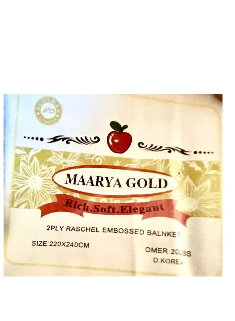 MAARYA GOLD 2 PLY SUPER SOFT EMBOSSED BLANKET - Image 5