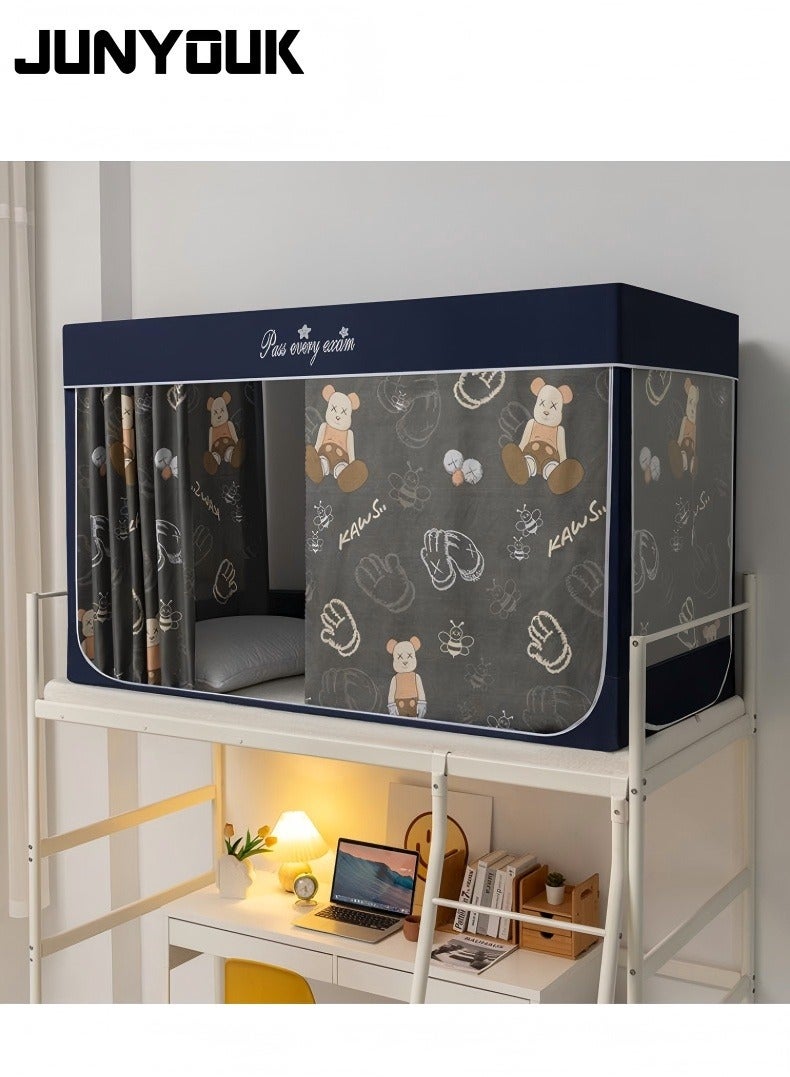 JUNYOUK Bed Canopy Tents Curtain Blackout Curtain Single Bed Tent Curtain Student Shading Cloth Bed Canopy Mosquito Net Student Sleep Privacy Protection - Image 1