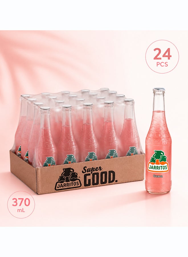 Jarritos Guava Flavour Mexican Carbonated Soft Drink Soda in Glass Bottles, Tropical Fruity Fizzy Refreshing Beverage, 370 ml Each, Made in Mexico Since 1950, Case Pack of 24 - Image 2