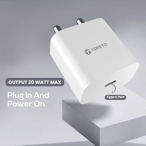Toreto 20W iPhone Charging Adapter PD Charger with Fast Charging Cable for iPhone 14/13/12/11/X (Pro,Max Series (Velo air, White) - Image 5