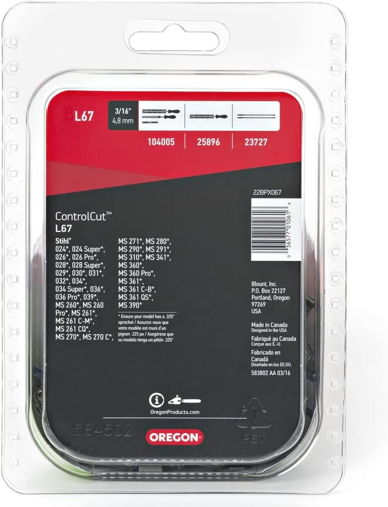 Oregon 16 in. Chainsaw Bar & L67 Chain, Fits Various Stihl Models (105669) - Image 4