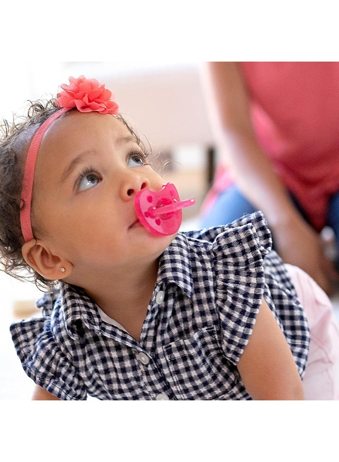 شيكو PhysioForma 100% Soft Silicone One Piece Pacifier for Babies 16-24 Months | BPA  Latex Free | Reusable Case | Dark Pink, 2pk - Image 2