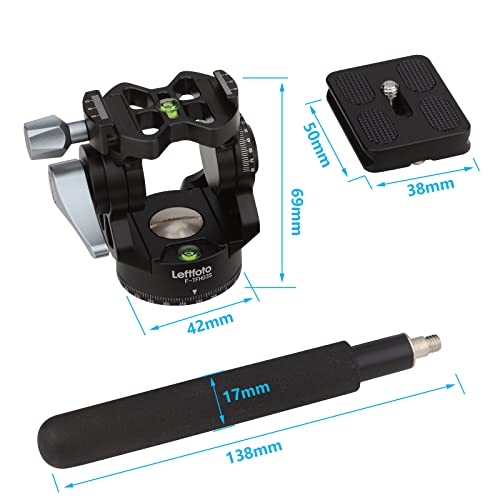LEFTFOTO Video Tripod Fluid Head with Arca Plate,Lightweight Panorama Base Head for DJI RS2/3 Gimbals Compact Video Cameras and DSLR - Image 3