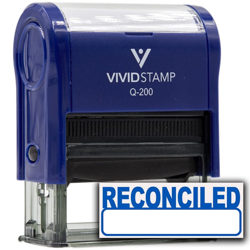 Basic Reconciled Self Inking Rubber Stamp Blue Ink  Q200