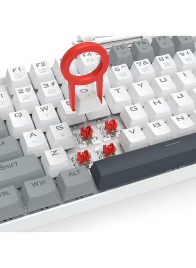 كيبورد ألعاب ميكانيكي سلكي بإضاءة LED – مفاتيح حمراء دقيقة، أغطية مزدوجة الحقن، خالي من تعارض المفاتيح - Image 4