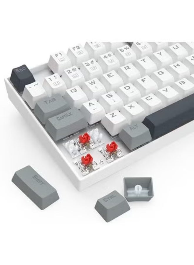 كيبورد ألعاب ميكانيكي سلكي بإضاءة LED – مفاتيح حمراء دقيقة، أغطية مزدوجة الحقن، خالي من تعارض المفاتيح - Image 3