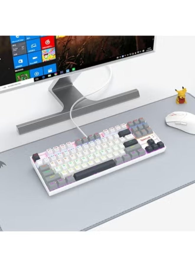 كيبورد ألعاب ميكانيكي سلكي بإضاءة LED – مفاتيح حمراء دقيقة، أغطية مزدوجة الحقن، خالي من تعارض المفاتيح - Image 2