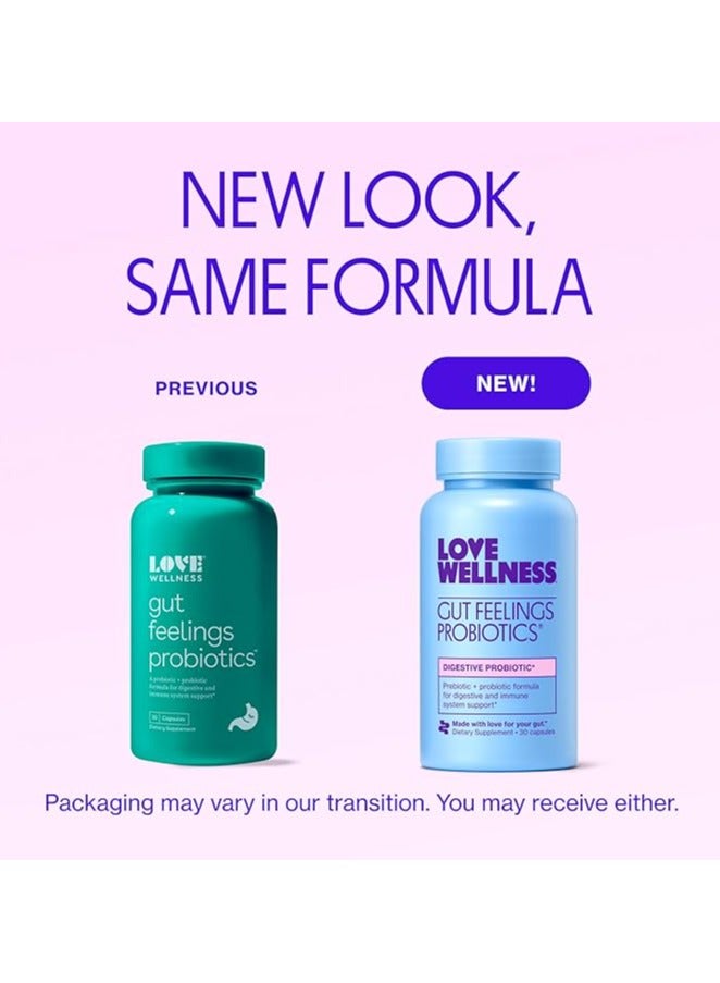 Love Wellness Gut Feelings Probiotic Gut Health Digestion and Immune Support 30 Capsules - Image 2