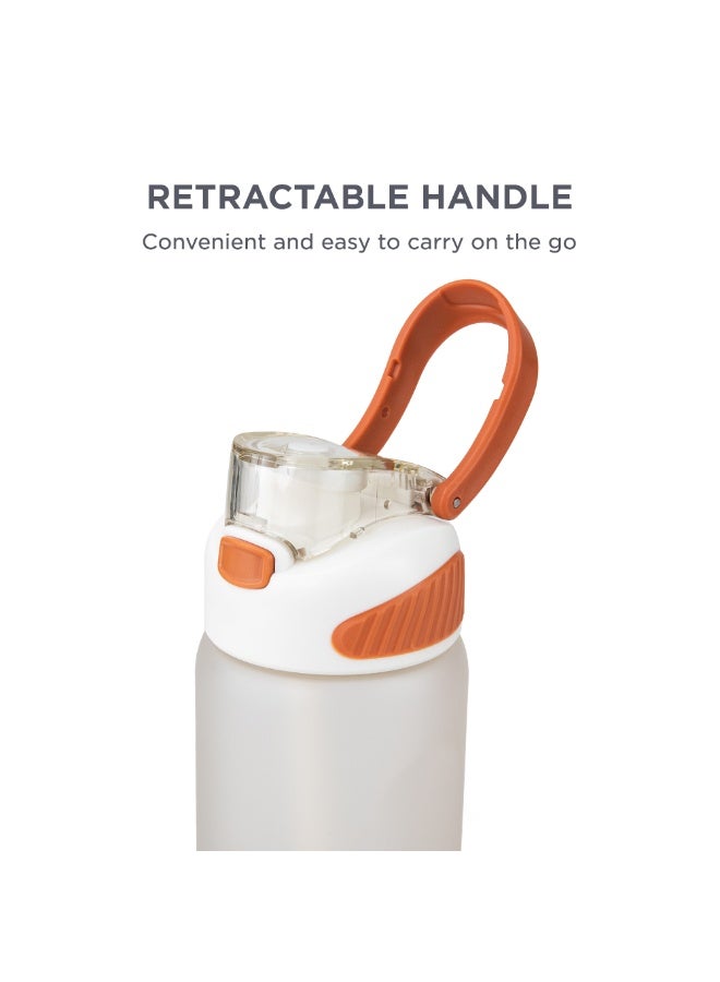 Hydrobrew Personalized Sip Switch Tritan Water Bottle 1000ml Leakproof, BPA Free, Straw & Spout Lid- Ivory Terracotta - Image 4