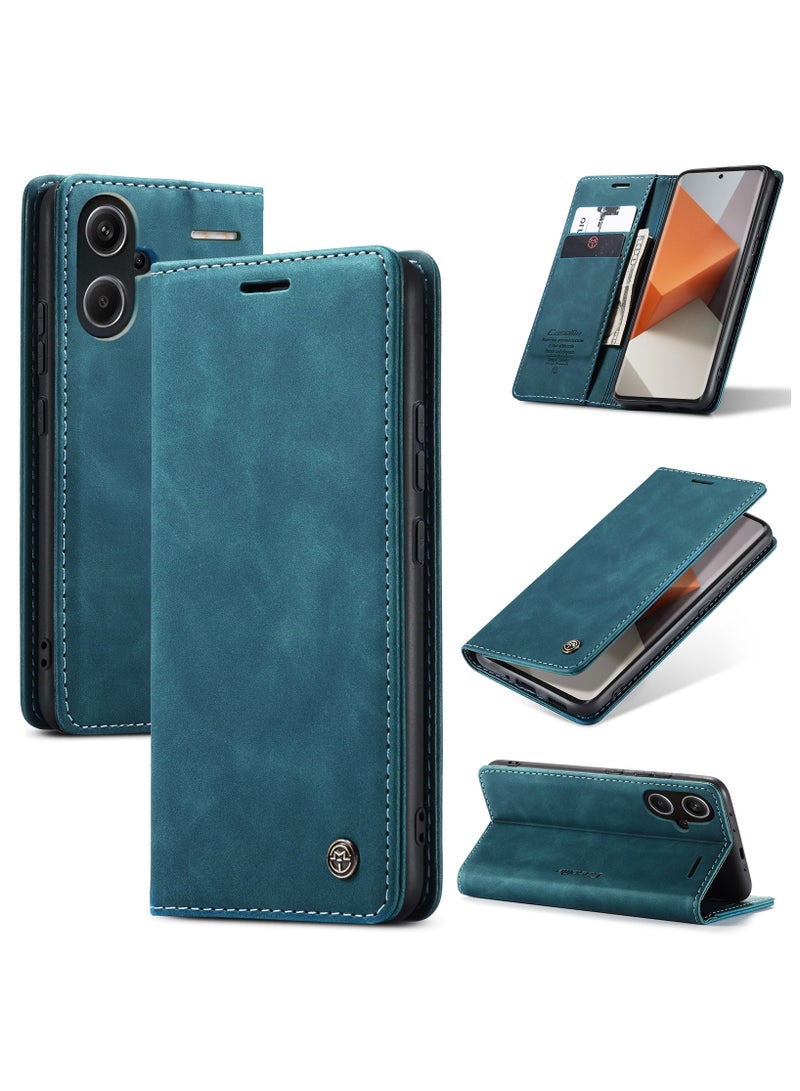 CaseMe RedMi Note 13 pro plus 5G Wallet Case Book Folding Flip Folio Case with Magnetic Kickstand Card Slots Protective Cover - Green - Image 1